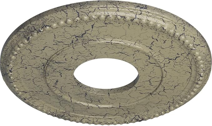 Ekena Millwork CM12BRCSC 12 1/2"OD X 3 7/8"ID X 3/4"P Bradford Ceiling Medallion Fits Canopies Up to 6 5/8", Castle Stone Crackle