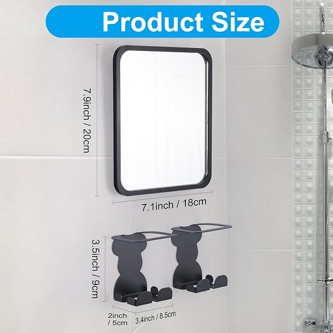Fogless Shower Bathroom Wall Mirror: Shower Mirror fogless for Shaving with Razor Holder – NO Drilling Anti Fog Mirror for Shower Shatterproof & Waterproof for Bathroom - Men and Women