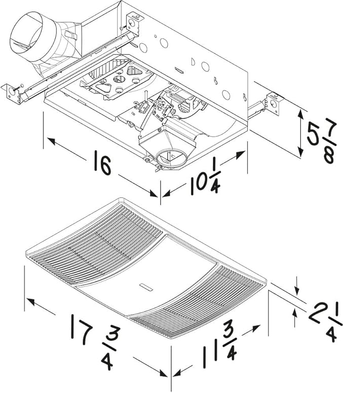Broan-NuTone Non-Lit PowerHeat Bathroom Exhaust Fan and Heater, 110 CFM, 2.0 Sones, White