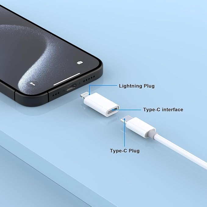 [Apple MFi Certified] 3Pack Lightning Male to USB C Female Charging Adapter,USB Type C Fast Charging Support Data Transmission Connector Dongle for iPhone 14/13/12/11/8/XR/XS/SE/7/Plus/Pro Max/6 iPad
