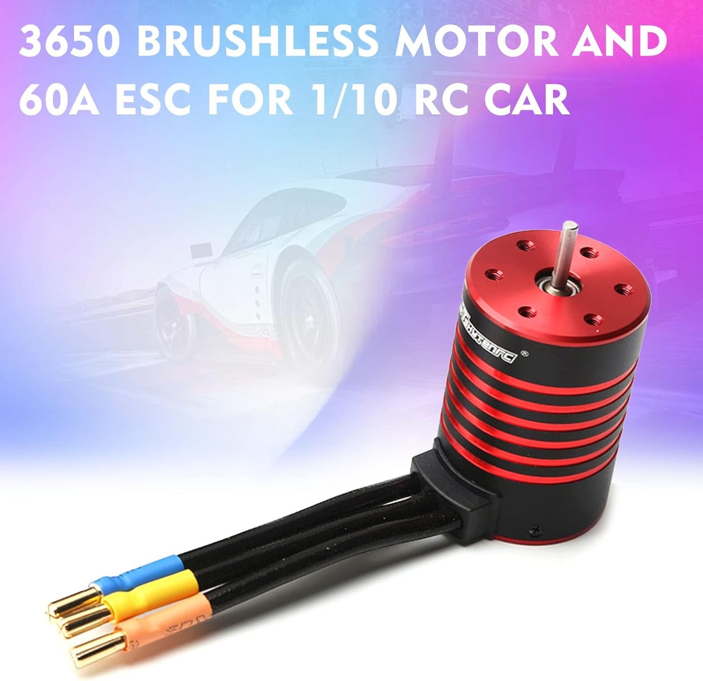 GoolRC 3650 Brushless Motor and ESC - RC Brushless Motor ESC Combo for 1/8 1/10 RC Car Toys