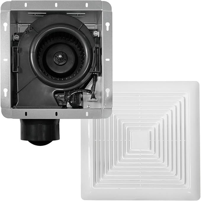 BV LED Bathroom Exhaust Fan With Light 90CFM - 0.8 Sones, Ultra Quiet, 800lm | Bathroom Vent Fan 3000K/4000K/5000K, Covers up to 80-90 Sq. Ft. | 4 Inch Duct Collar, Easy Install & Replace