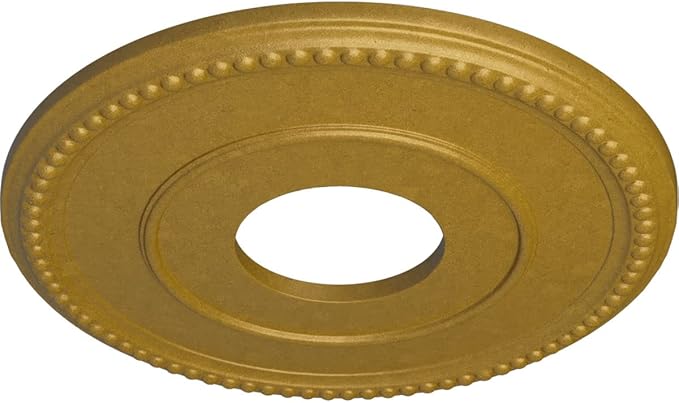Ekena Millwork CM12BRPGS 12-1/2" x 3-7/8" x 3/4" Bradford Ceiling Medallion, Pharaoh's Gold