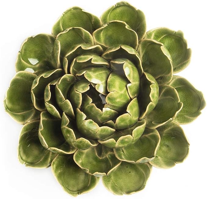 CHIVE ‘Coral’ Decorative Ceramic Flower — Beautiful & Unique Tablescape Piece — Large Floral Green Flower