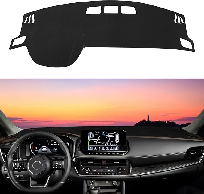 Dashboard Cover Mat Custom Fit for Nissan Rogue 2021 2022 2023 2024 2025 T33 Dash Cover Nonslip Dash Mat Protector Sunshade No Glare Black (Not for Nissan Rogue Sport)