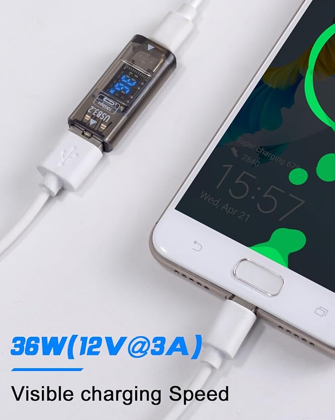 Poyiccot USB C Female to USB Female Adapter, Type C to Type A Adapter 3.2 with LED Digital Display, 10Gbps Data Sync & Charging Converter Compatible with iPhone, Galaxy, Laptop, 2-Pack