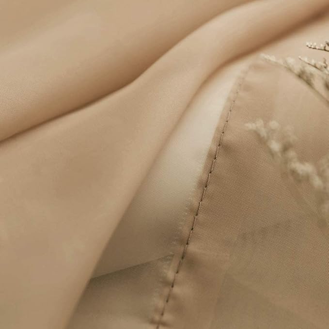 MIULEE Luxury Window Scarf Sheer Voile Elegant Topper Long Valance Solid Treatment Swags Drapes for Window Ceremony Wedding Canopy Bed 54" x 216" Brown 1 Piece