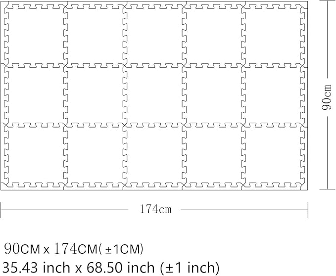 MQIAOHAM® 18 Pieces + 18 Edges Puzzle Play Mats, Soft Baby Play Mat, Kids Interlocking Foam Floor Tiles, Toddlers Carpet Playmats XZ301018-101104112