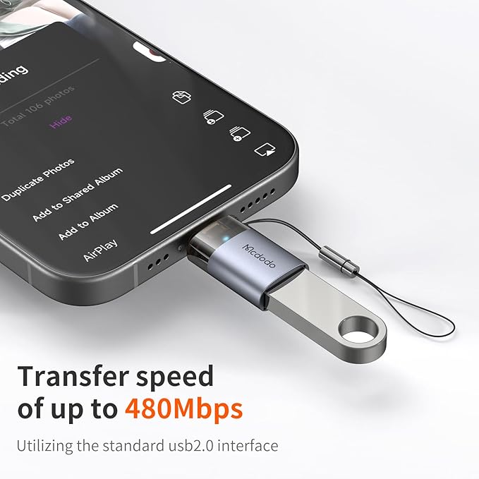 Mcdodo USB to Lightning OTG Adapter USB Female to Lightning Male Converter Support Camera Card Reader Mouse Keyboard Hubs Piano Converter Connect U Disk,Compatible iPhone 14 13 12 11 iPad Air Pro Mini