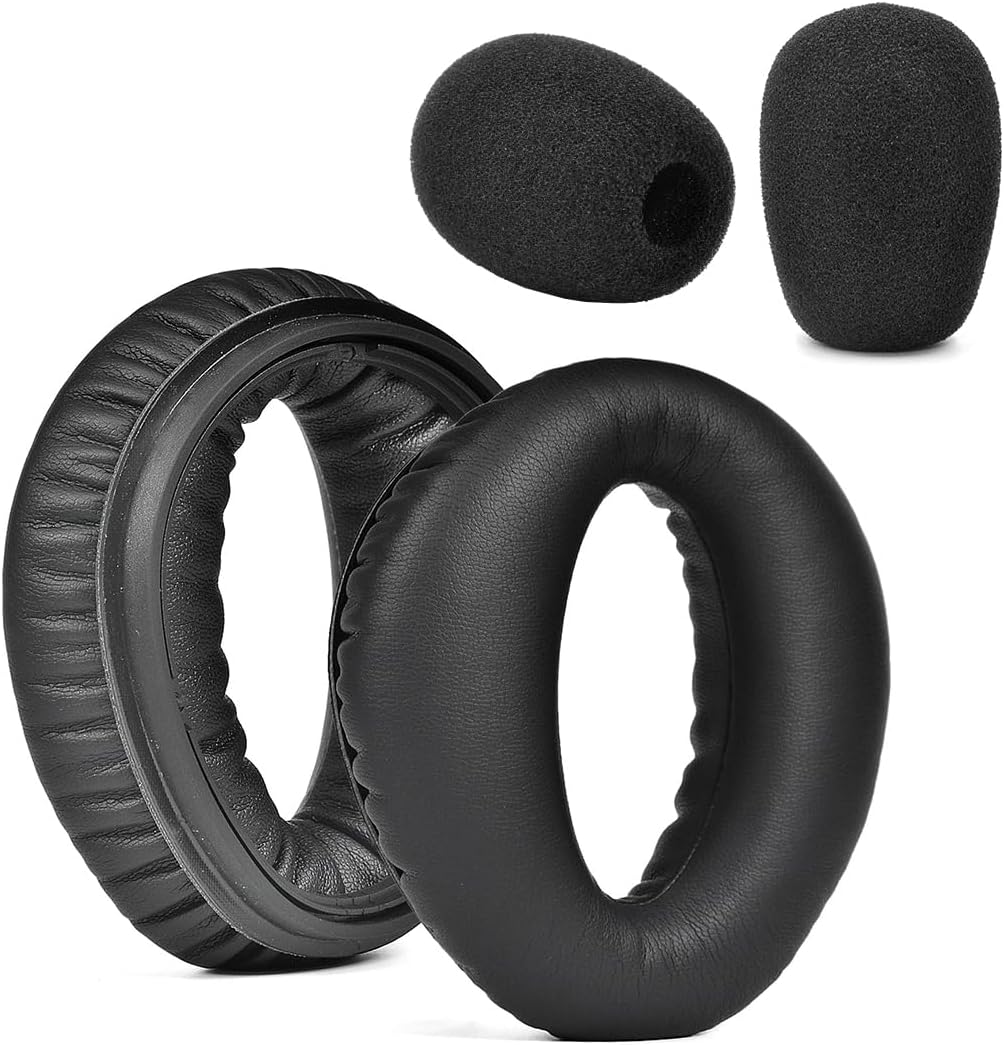 Zulu Ear Pads Soft Leather Replacement Earpads Cover/Mic Muff for Zulu, Zulu.2, Zulu PFX, Sierra Aviation Headsets