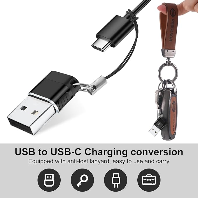 USB Type C Adapter 4 Pack,USBC to USB Adapter,Type C Adapter,USBC Male Female Data Sync Charging Cable Converter for iPhone 15,MacBook Pro,iPad,Car Play,Black
