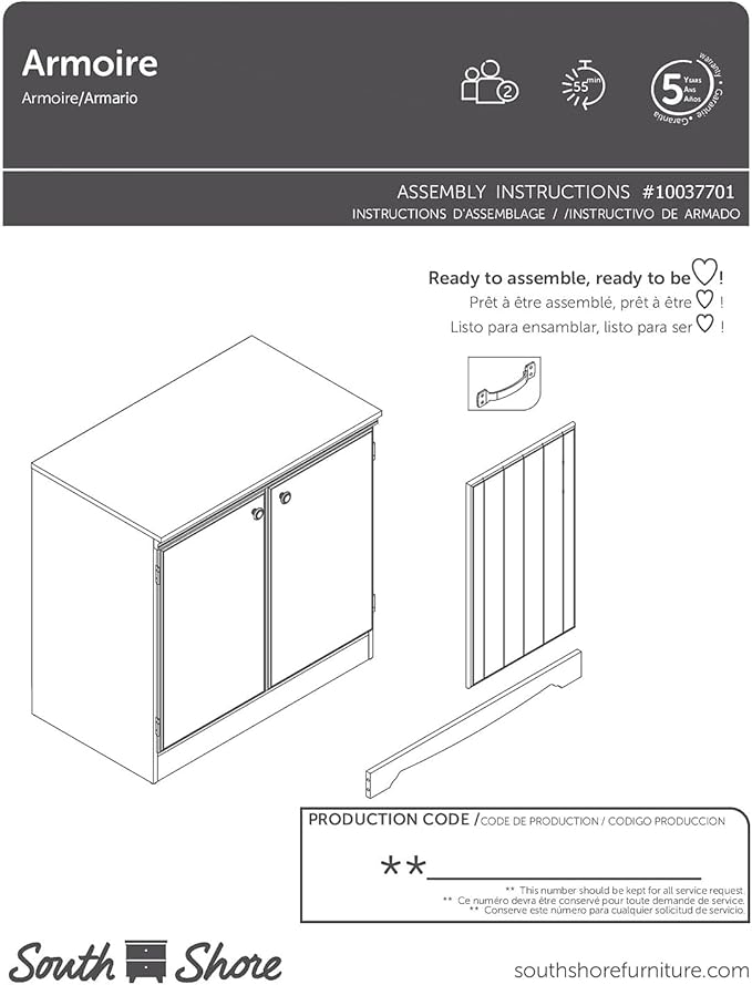 South Shore Morgan 2-Door Storage Cabinet, Pure White