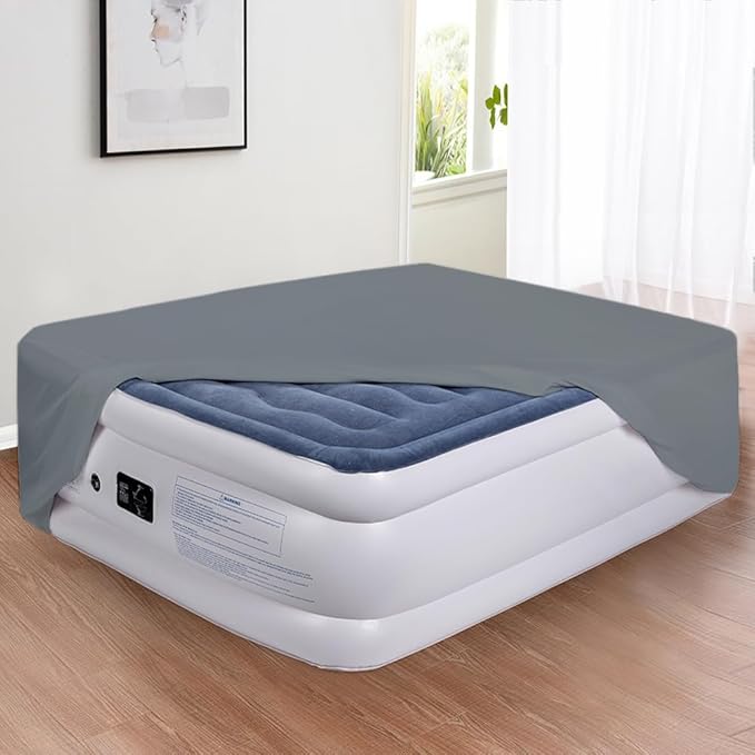 Bedecor Air Bed Sheets for Mattress Cover Removable Bed and Elastic Band Super Soft and Breathable & Deep up to 21" Dark Gray Full