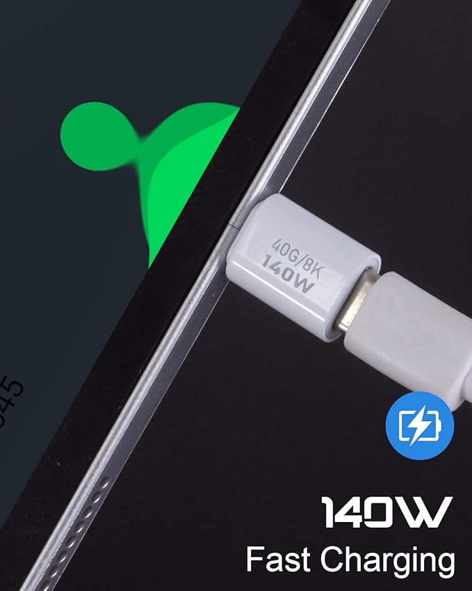 Danfetsoy 140W USB-C Male to Female Adapter, 40Gpbs USB C Male to Female Adapter Thunderbolt 3/4 Suport 8K@60HZ for iWatch, Airpods, iPad (4-Pack)