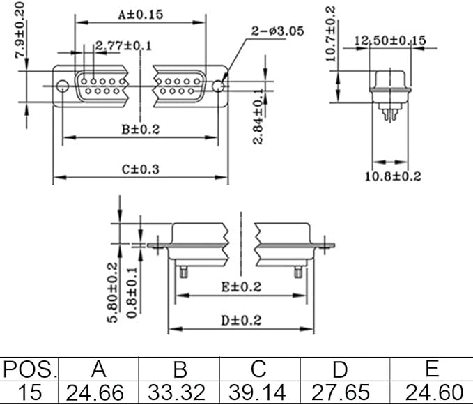 10PCS DB15 RS232 Serial D-SUB Solder Cup Connectors, Gold Plated Joints RS232 Serial Port 15Pin D Sub Couplers(Male x 5, Female x 5)