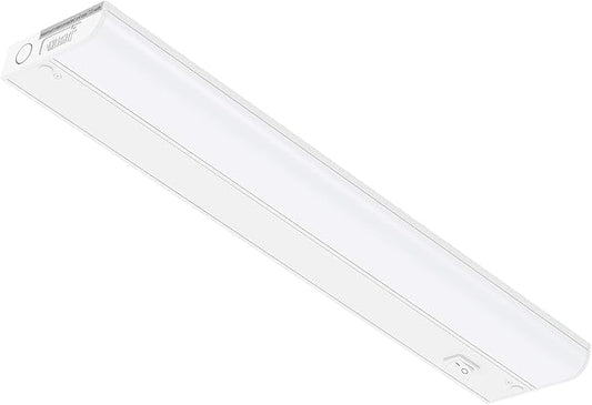 GETINLIGHT 18-inch Hardwired Only LED Under Cabinet Lighting, Soft White(3000K), Dimmable, Matte White Finished, ETL Listed, IN-0201-12-WH