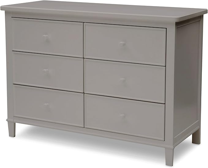 Delta Children Haven 6 Drawer Dresser with Interlocking Drawers - Greenguard Gold Certified, Grey