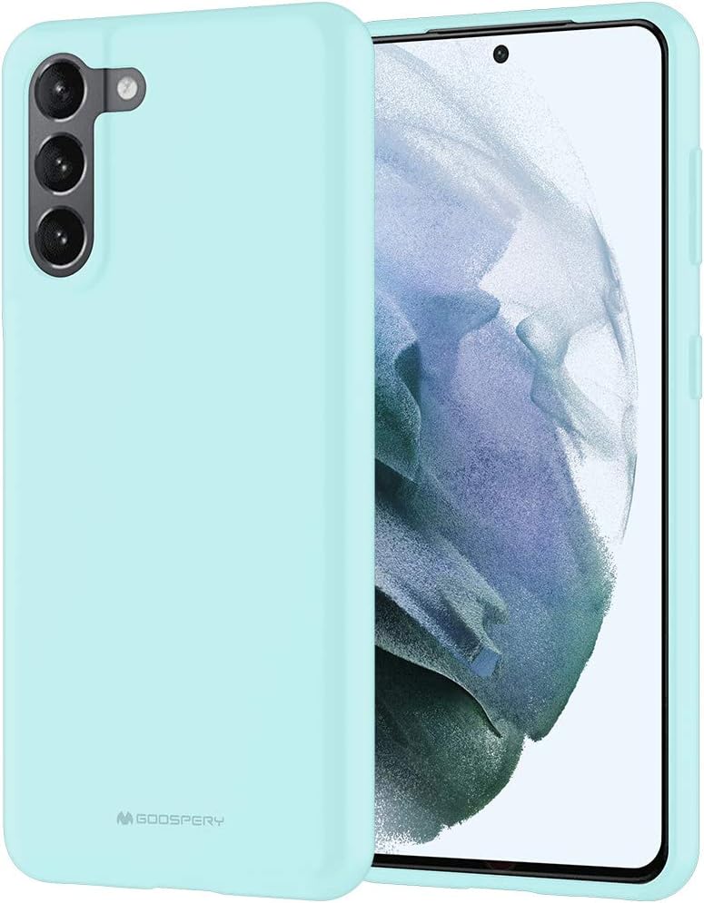GOOSPERY Soft Feeling Jelly for Galaxy S21 Plus Case, Silky Slim Bumper Case Cover, Mint