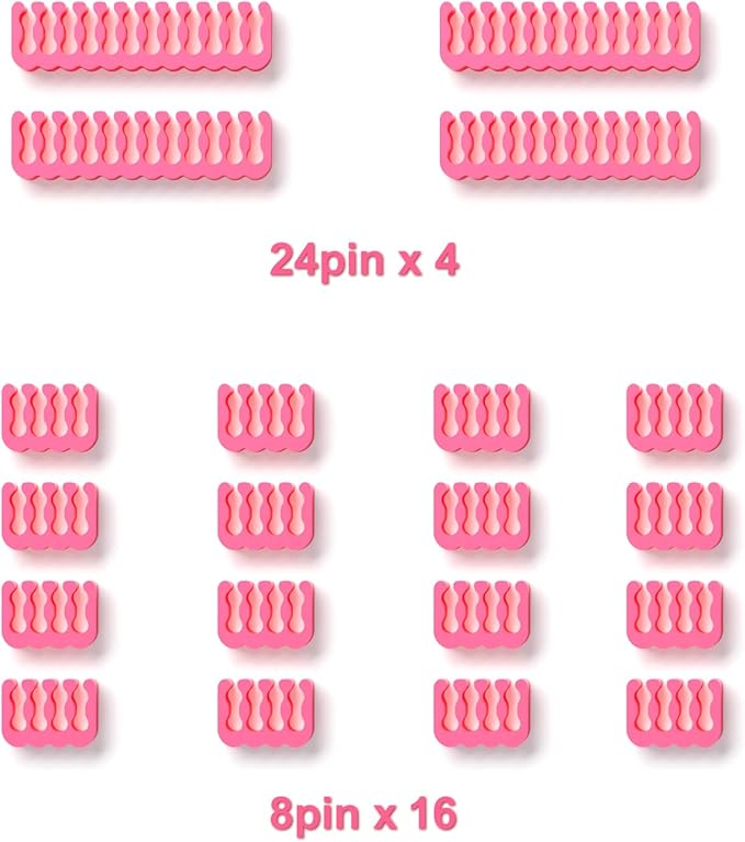 SIRLYR PSU Cable Combs,Pearlescent Paint Computer Wire Organizer,Extension Cables Comb for PC Cable Management 20 Pieces Set = 24 pin x 4, 8 pin x 16 for 3 mm/0.11In up to 3.5 mm/0.13In Pink