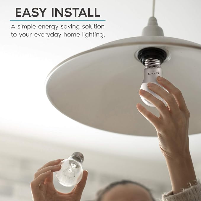 LUXRITE A15 LED Bulb 40W Equivalent, 7W, 3000K (Soft White), 600 Lumens, Enclosed Fixture Rated, Dimmable Ceiling Fan Light Bulbs, E26 Medium Base, UL Listed - Indoor and Outdoor (24 Pack)