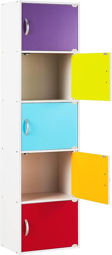 HODEDAH IMPORT Bookcase, Rainbow, 5 Door