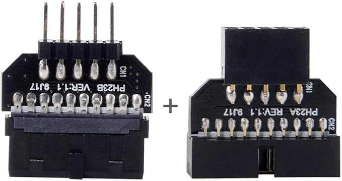 cablecc 1set Reversible USB 2.0 9Pin Housing to Motherboard USB 3.0 20pin Header Female Adapter