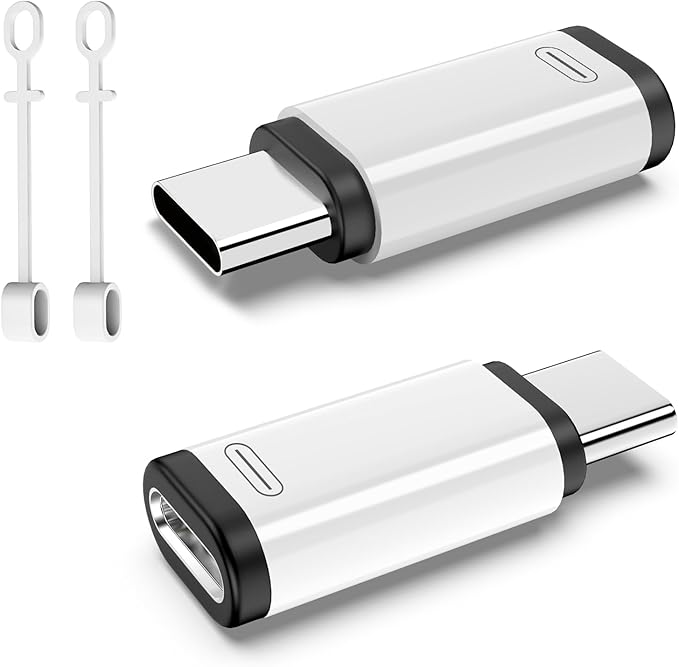 TiMOVO for Lightning to USB C Adapter, 2 Pack USB C Male to Lighting Female Adaptrer with 36W Fast Charging & Data Sync for iPhone 15/16 Pro/Pro Max/Plus, Galaxy S24/23, iPad, NOT for Audio/OTG, White