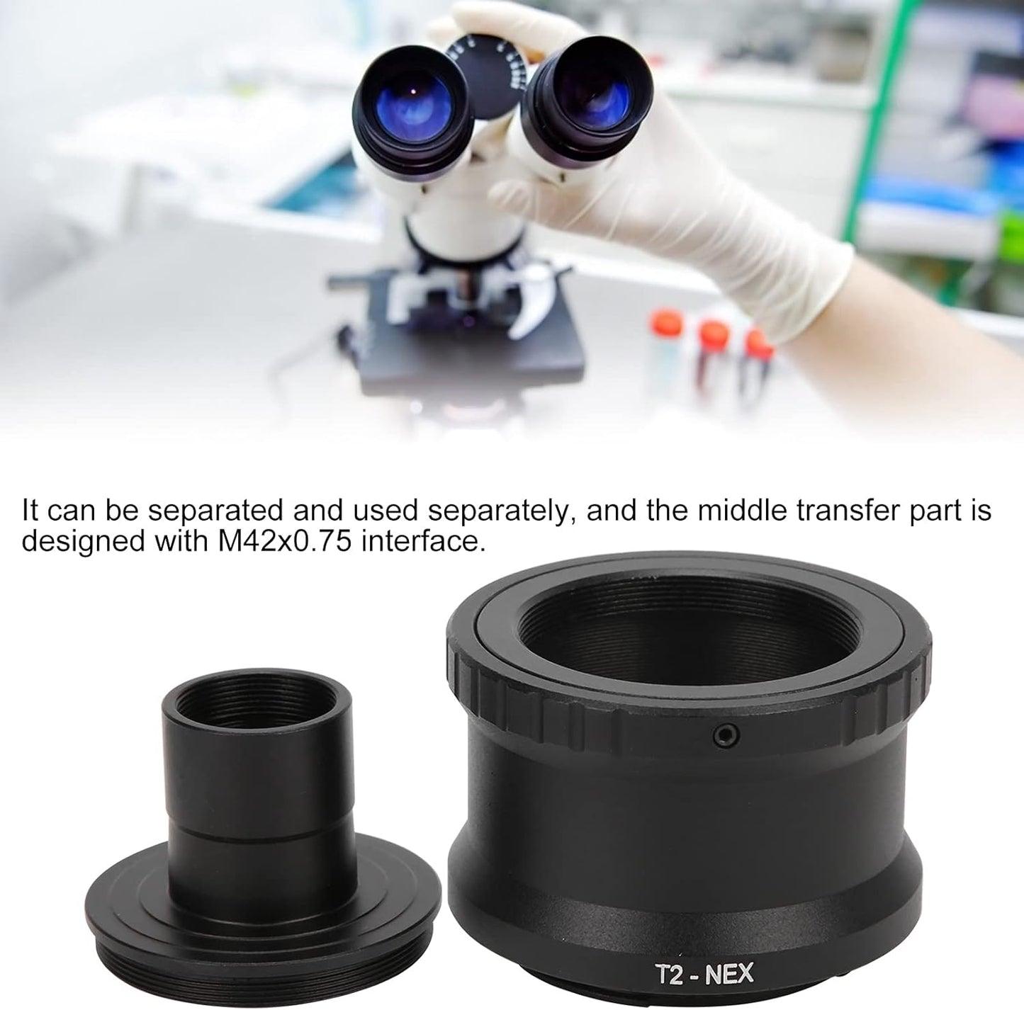 YYOYY 23.2mm Microscope T Mount Extension Tube T2 Mount Adapter Ring for Sony E Mount SLR Camera