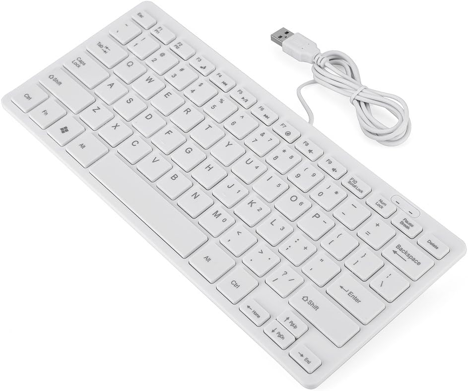 Yoidesu Wired Keyboard, 78 Keys Ultra-thin Mini with USB Cable for Desktop Computer and Laptop