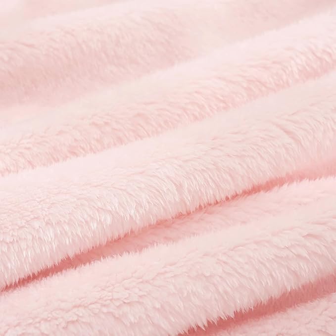 Exclusivo Mezcla Plush Fuzzy Fleece Throw Blanket, Super Soft, Fluffy and Warm Blankets for Couch, Bed, All Season Use (40x50 Inches, Light Pink)