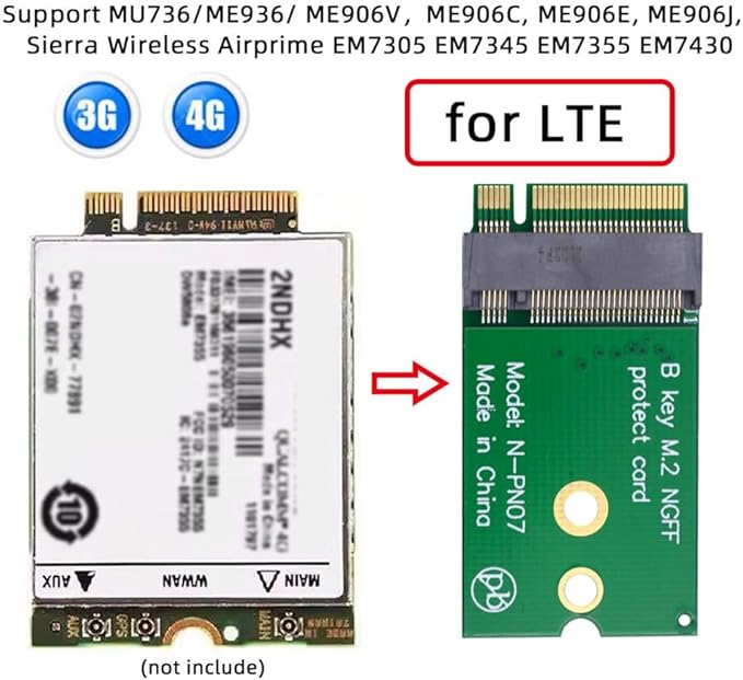 B-Key 22x30mm to 22x42mm Male to Female Extension Adapter for 2230 SSD Wireless Card