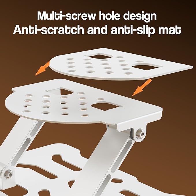 Adjustable Projector Stand & Mount - 3-in-1 Ceiling/Wall/Table Mount with 180° Dual-Axis Rotation, Universal 1/4" Screw, Multi-Hole Design, Anti-Slip Pads for Secure Projector Holder