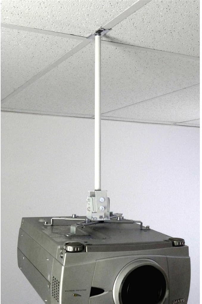 ALZO Suspended Drop Ceiling Video Projector Mount with Scissor Clamp for T-Bar Attachment
