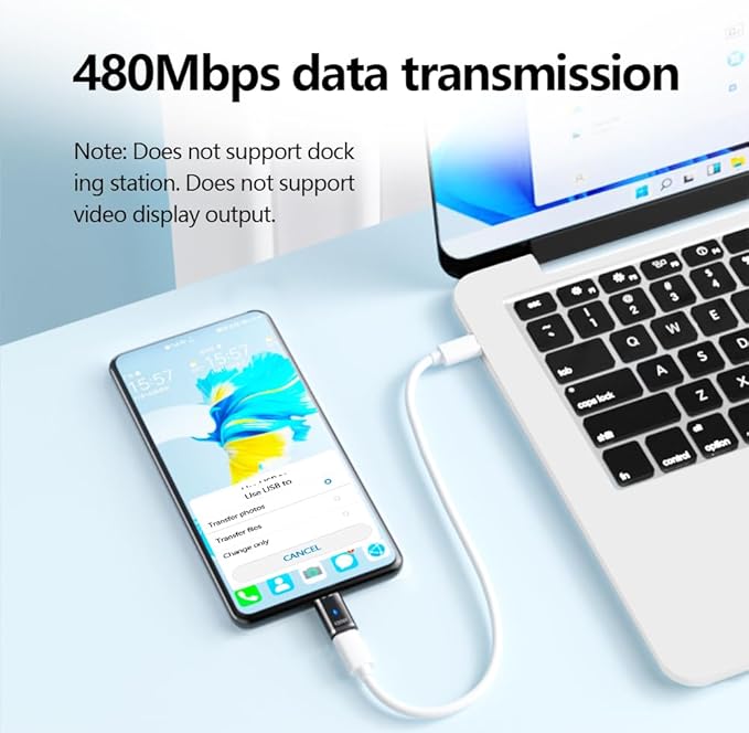 USB C Adapter Straight 2 Pack, Magnetic USB C Adapter -3 Tips 120w Fast Charging 5Pin 480Mbps Data Transmission