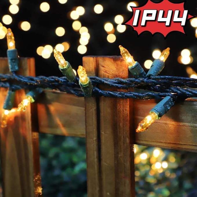 LAMPHOME Christmas String Light,100 Count Incandescent Mini String Light for Indoor & Outdoor Use (Yellow)