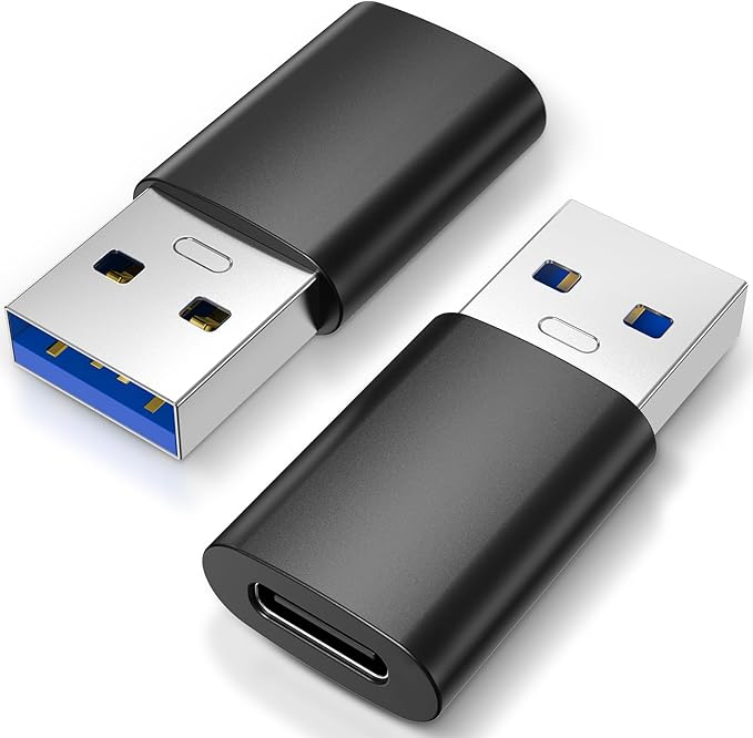 2PCS Upgraded USB 3.0 to USB C Adapter, Compatible with Samsung, iPhone, IPad, Power Bank and More USB C Devices.