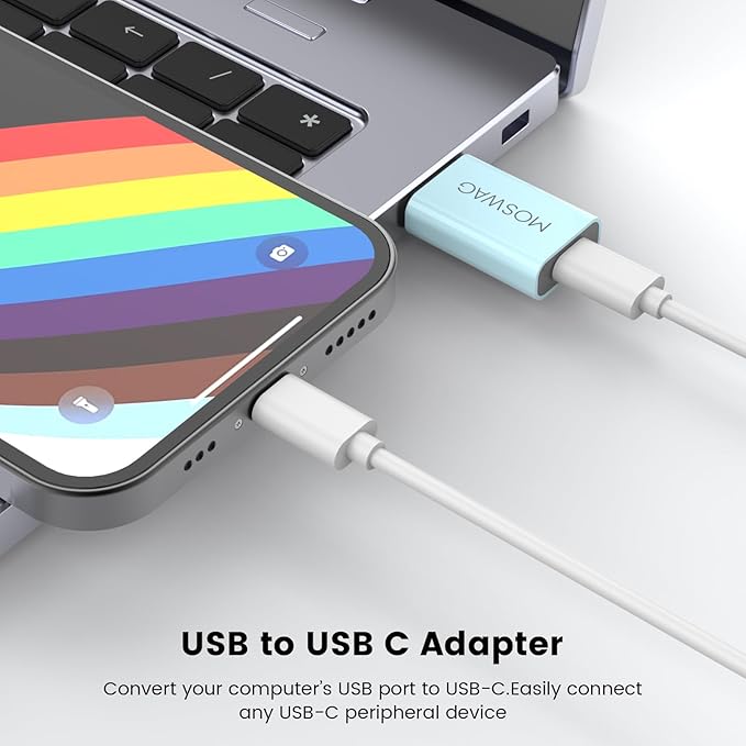 MOSWAG USB Type C Female to USB A Male Adapter, Compatible with Laptops, PC, No Additional Driver/Software Needed