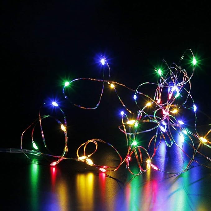 MUMUXI 2 Pack 33ft Fairy Lights with Remote, 100 LED Battery Operated Christmas String Lights, 8 Modes Timer, Waterproof Outdoor Indoor Twinkle LEDs, Warm White, Battery Powered Decoration