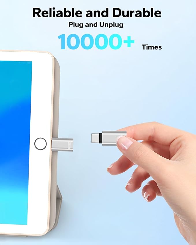 MoKo Lightning to USB C Adapter for iPhone 17 Air 16 15 Pro Max Plus, Galaxy S25 S24 S23, iPad Pro/Air, 2 Pack USB-C to Lightning Adapter for Fast Charging/Data Transfer, Not for Audio/OTG, Silver PD
