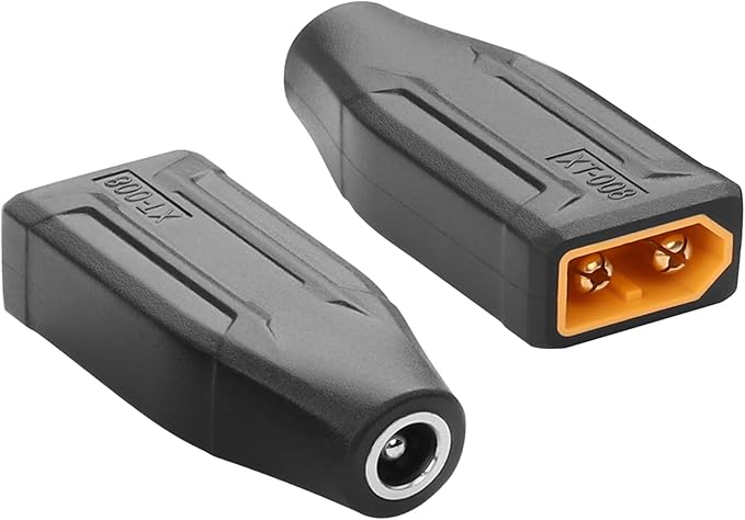 YAODHAOD XT60 to DC 5525 Adapter 2pcs, XT60 Male to DC 5.5mm x 2.5mm Female Model Airplane Power Connector Extender Adapter for Drone, Model, Energy Storage Power (XT60 Male to DC5525 Female)