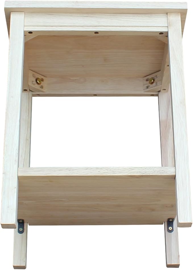 Portman Accent Table Solid Parawood Unfinished Wood 16"W x 14"D x 20"H with Shelf, Small Living Room Furniture for Painting or Staining, Traditional End Table for Bedroom or Entryway