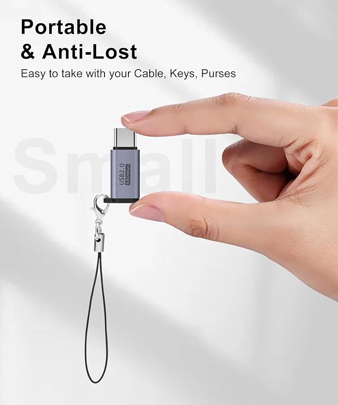 USB-C to Lightning Adapter (2-Pack), Data Transfer and Interface Conversion, Charging - Grey