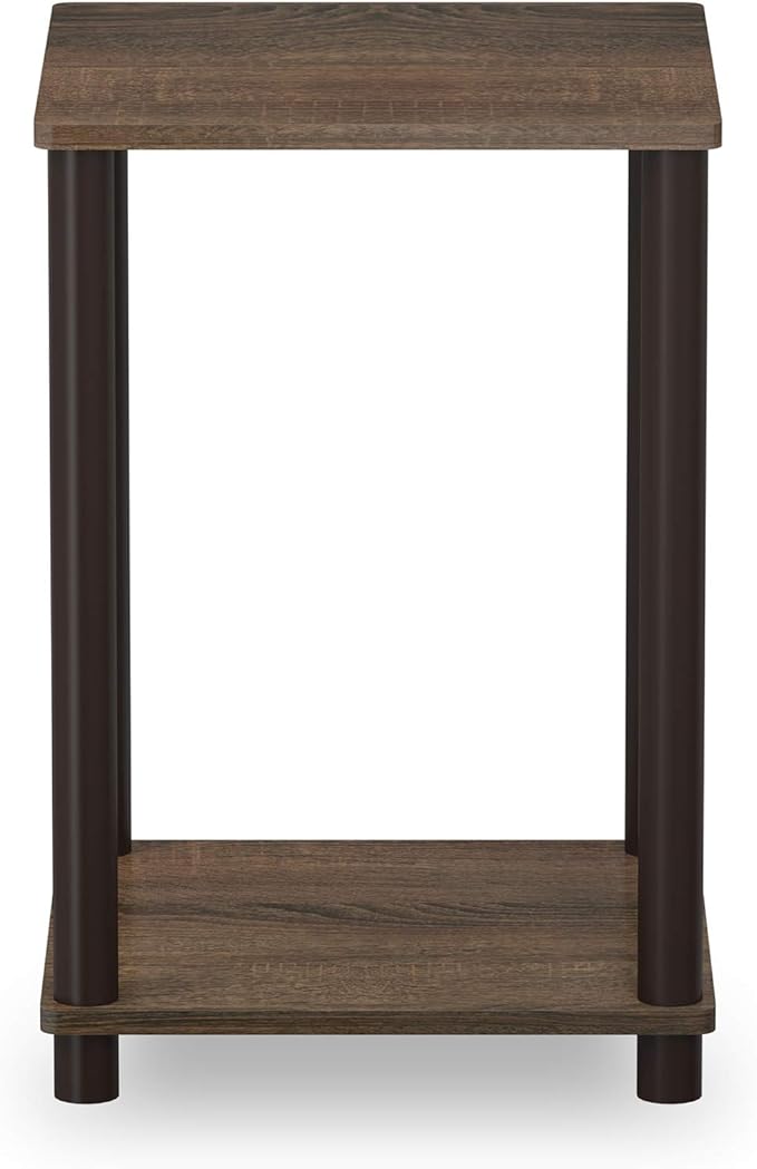 FURINNO Turn-N-Tube Haydn 2-Pack End Table, Walnut/Brown