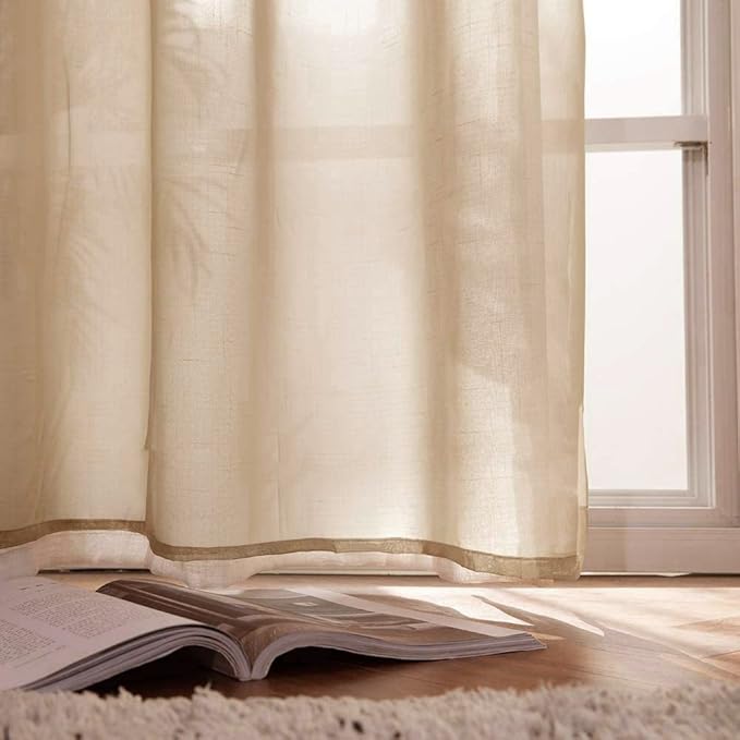 MIULEE Luxury Window Scarf Sheer Voile Elegant Topper Long Valance Solid Treatment Swags Drapes for Window Ceremony Wedding Canopy Bed 54" x 216" Brown 1 Piece