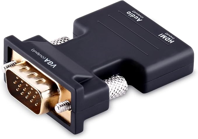 Tendak Active 1080P Female HDMI to VGA Male Converter Adapter Dongle with 3.5mm Stereo Audio Portable HDMI Connector for Laptop PC PS3 Xbox STB Blu-ray DVD TV Stick
