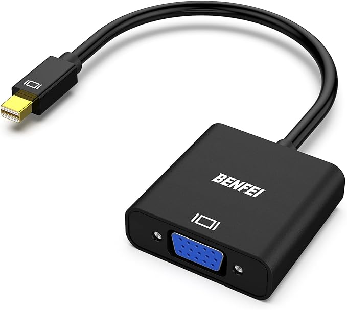 BENFEI Mini DisplayPort to VGA Adapter, Mini DP Display Port to VGA (Thunderbolt Compatible) Male to Female Adapter for ThinkPad SurfacePro PC