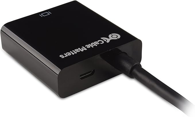Cable Matters Micro HDMI to VGA Adapter (Micro HDMI to VGA Converter) in Black