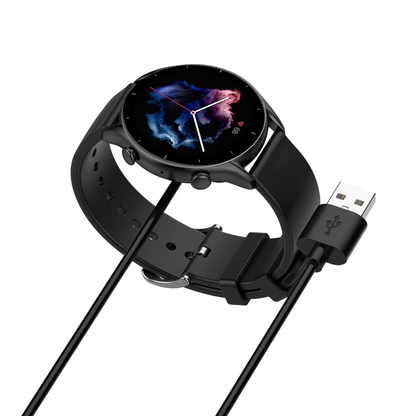 Replacement Charger for Amazfit Bip 5, 3.3ft USB Portable Magnetic Charging Cable for Smartwatch Accessories (Black &