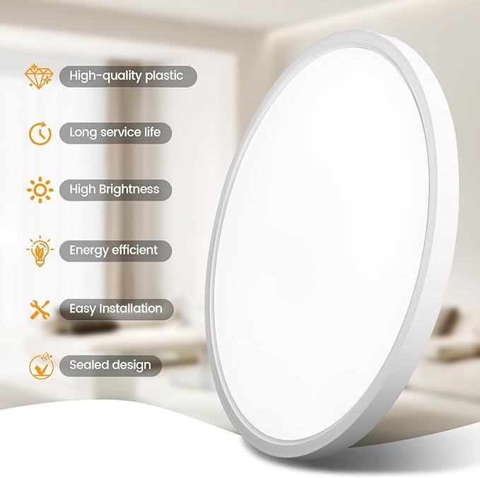 TALOYA Flush Mount Ceiling Light,4 Pack,10 Inch,18W,5000K Daylight Super Slim LED Ceiling Light for Bedroom, Living Room, Kitchen, Laundry and Hallway