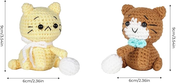 Wizardi Amigurumi DIY Crochet Kit - Cats F07N8-M124